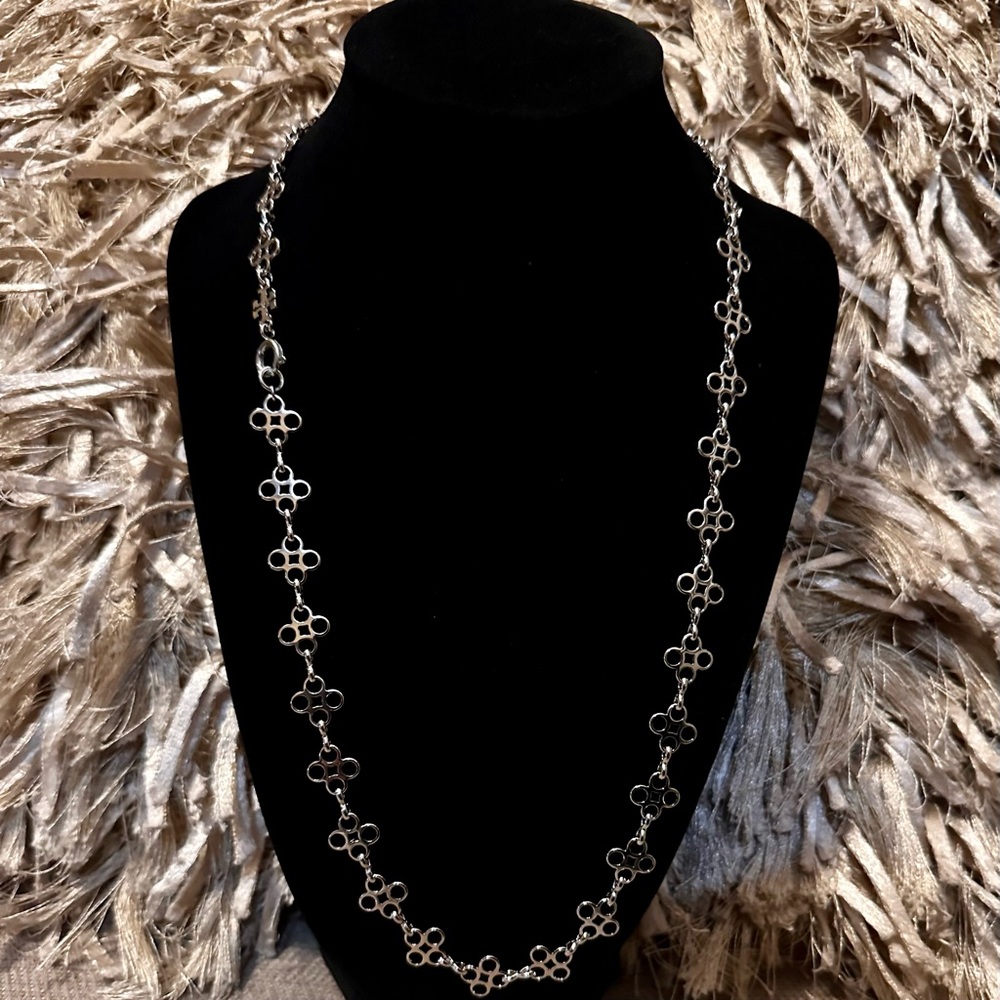 NWOT Tory Burch Silver Necklace; 30”